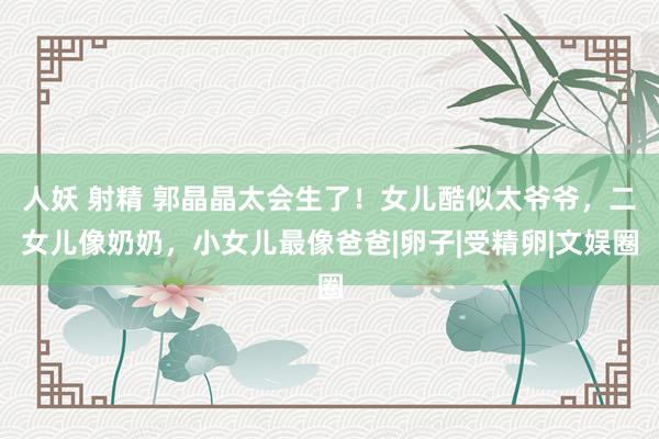 人妖 射精 郭晶晶太会生了！女儿酷似太爷爷，二女儿像奶奶，小女儿最像爸爸|卵子|受精卵|文娱圈